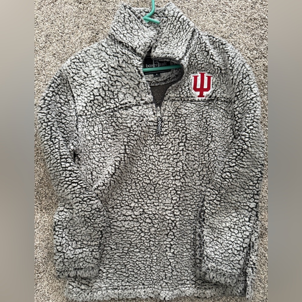 Indiana University Gray Sherpa Quarter-Zip Jacket